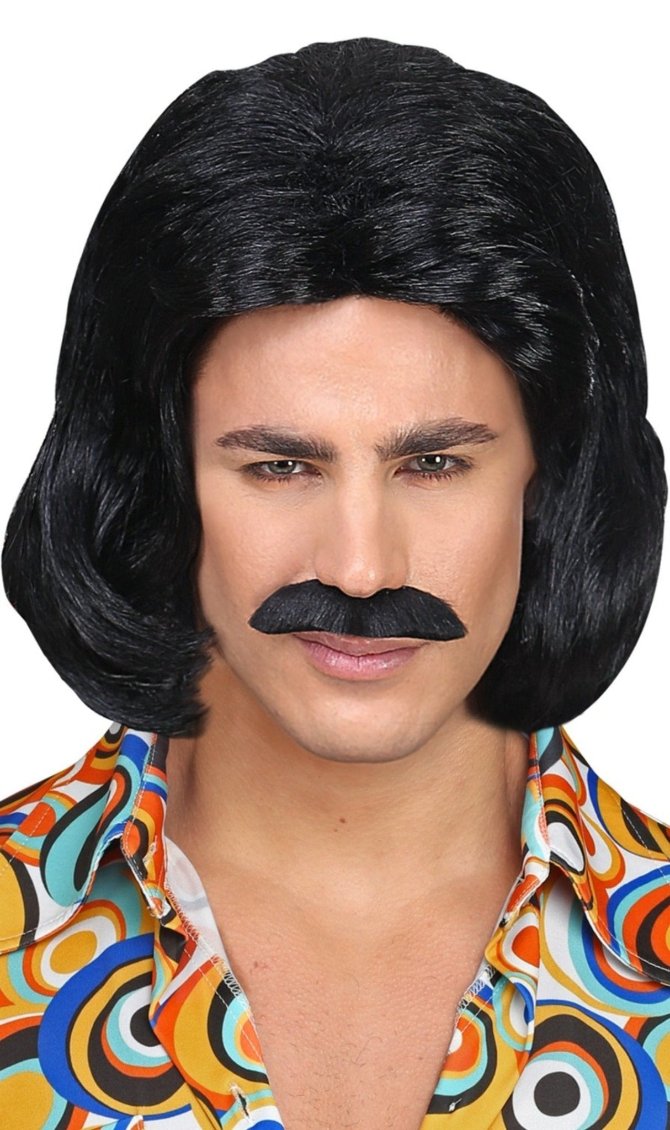 Peluca y Bigote de Dandy Negro