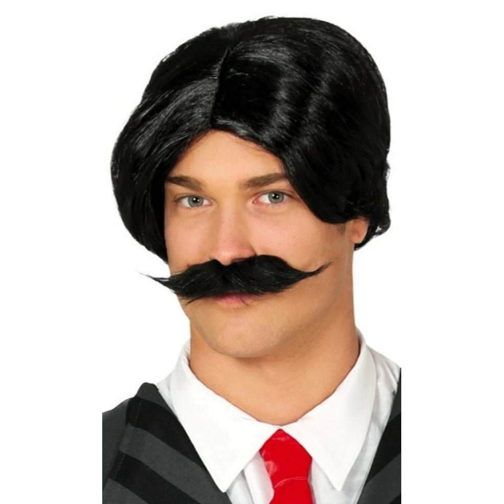 Peluca y Bigote Negra | Don Disfraz