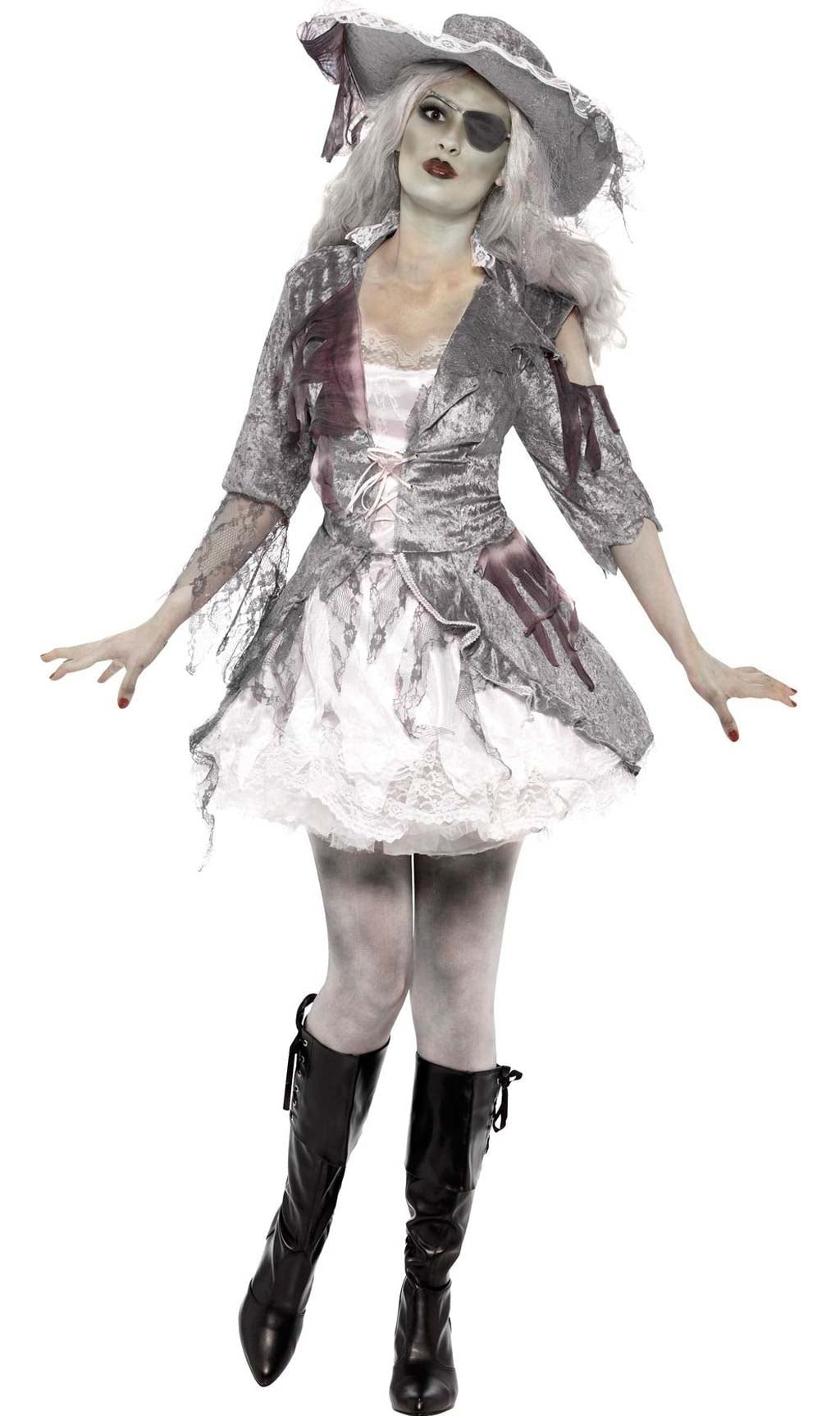 Disfraz vestido largo pirata fantasma mujer