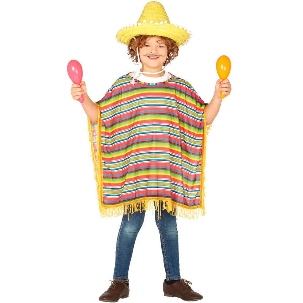 Poncho Mexicano Multicolor infantil | Don Disfraz