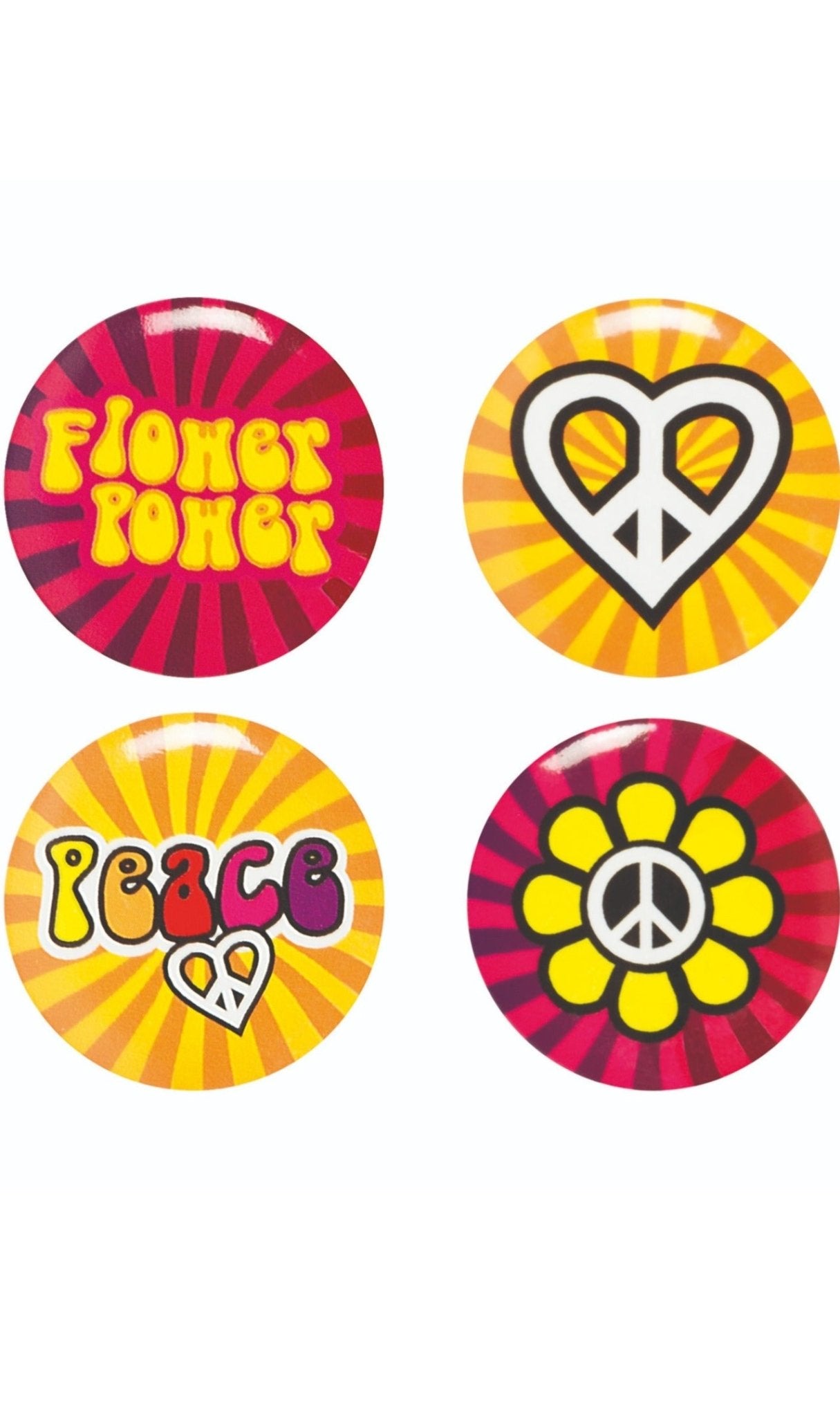 Set de Chapas Hippie Flower