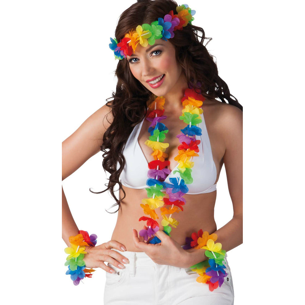 Set Hawaiano Multicolor | Don Disfraz