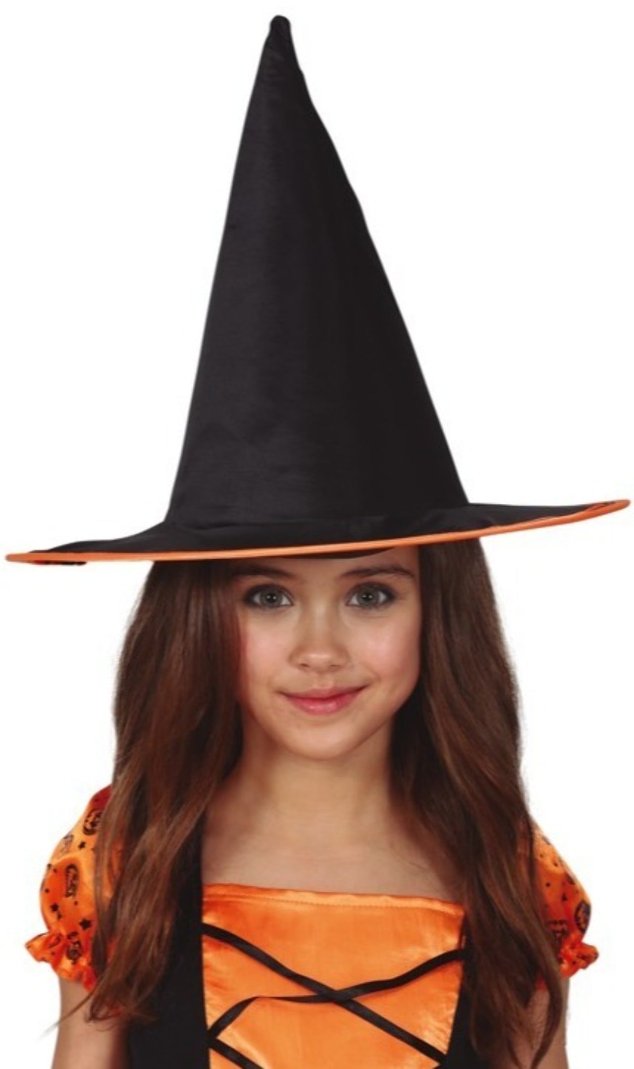 Sombrero de Bruja Negro y Naranja infantil