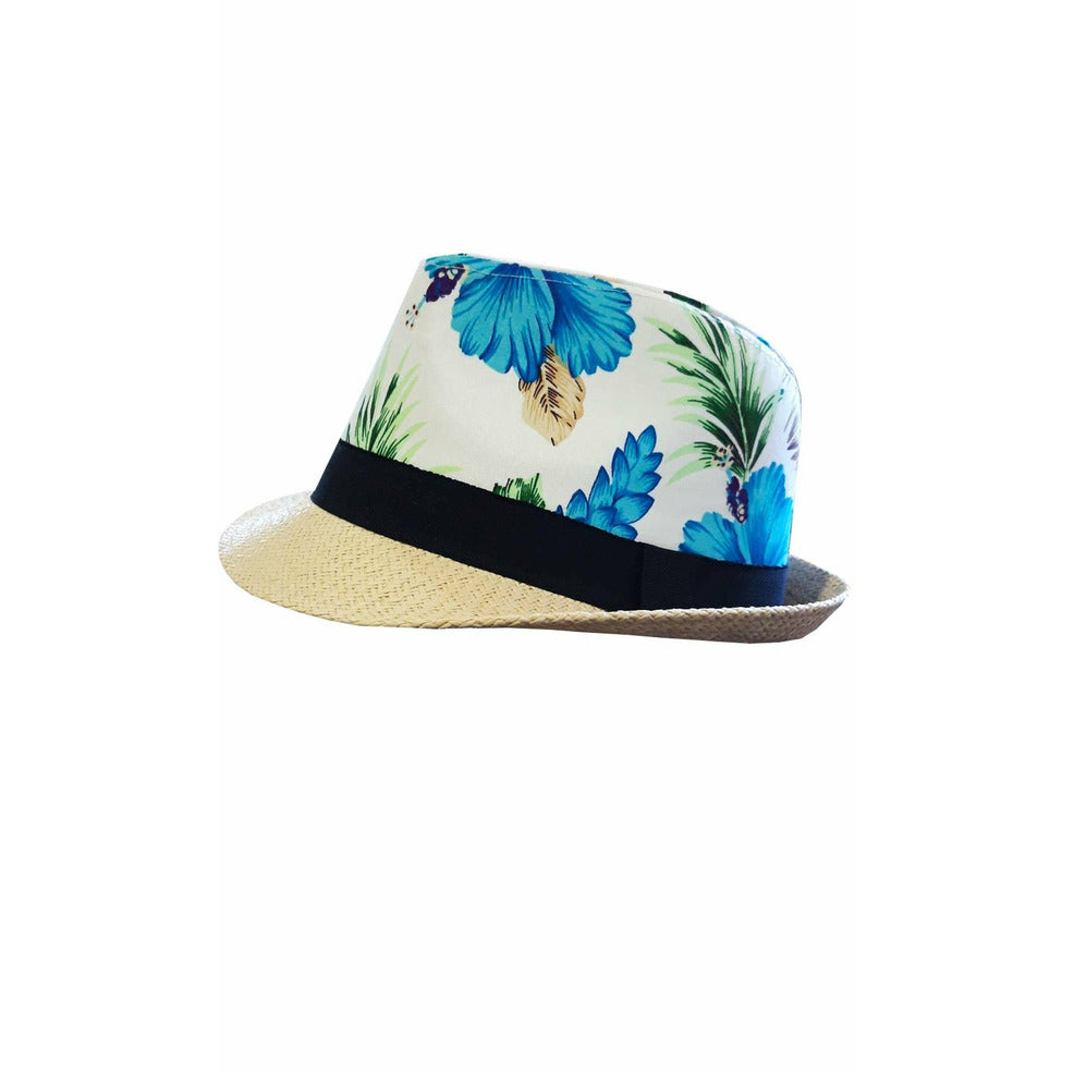 Sombrero Hawaiano Flores Azules | Don Disfraz