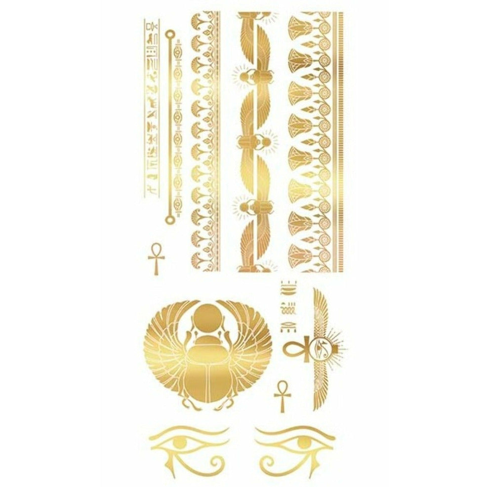 Tatuajes Egipcios Dorados | Don Disfraz