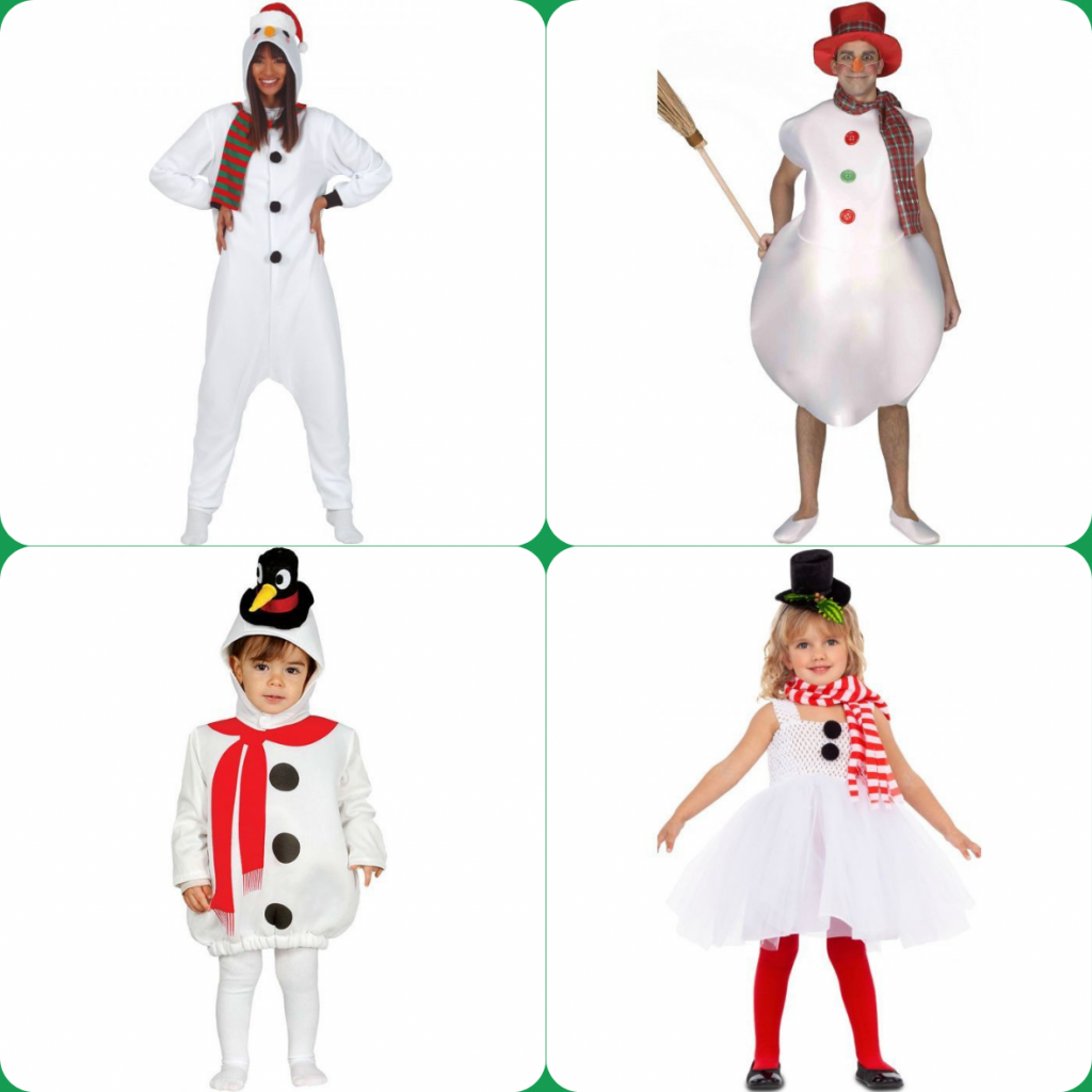 Disfraces de muñeco de nieve, Adulto e Infantil