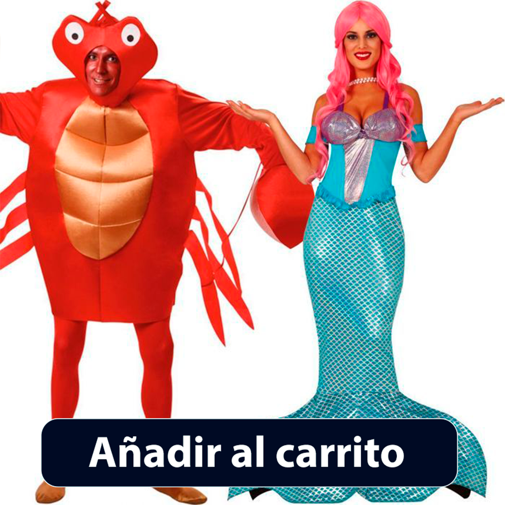disfraz en pareja sirenita y cangrejo