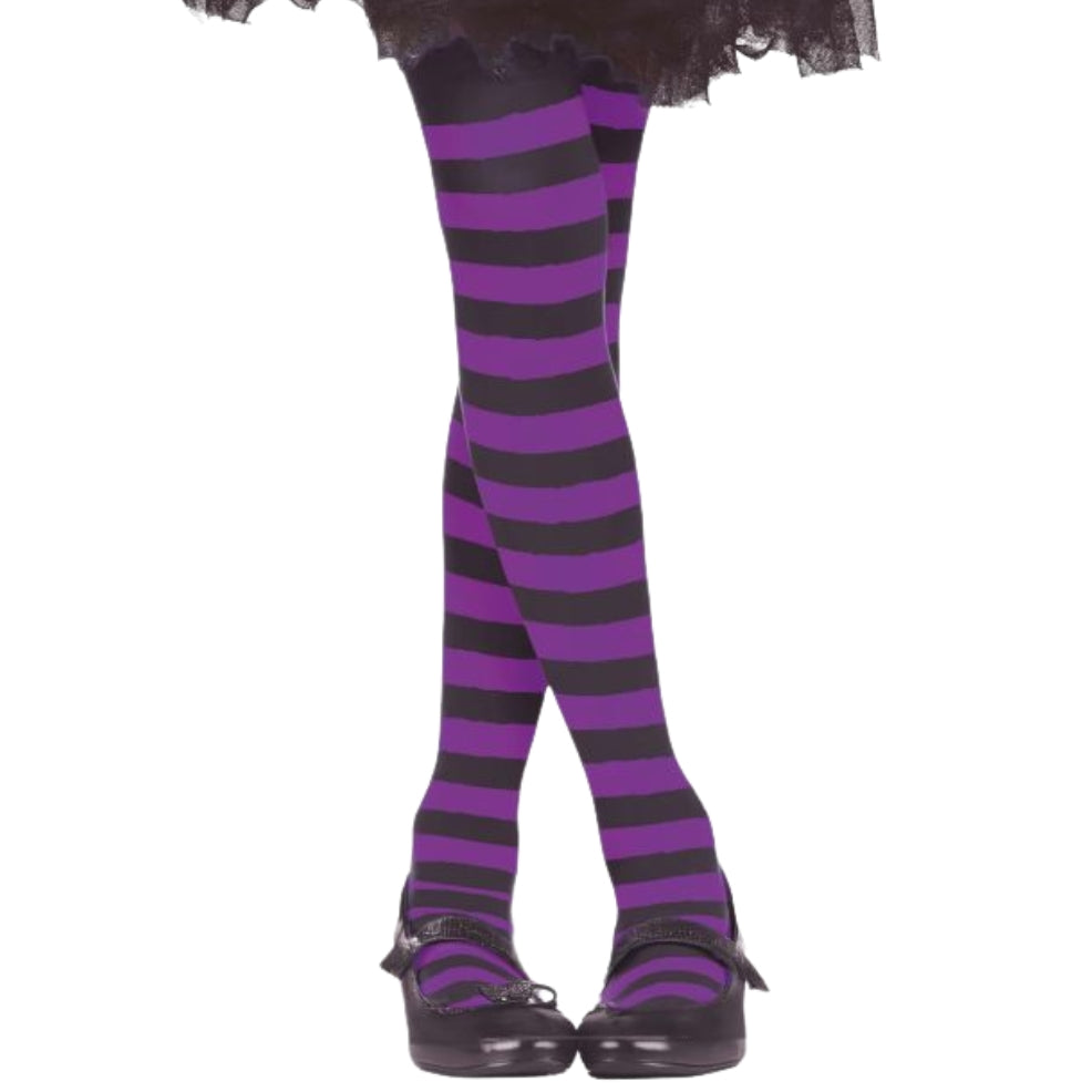 Panty Rayas Violetas y Negras Basic infantil