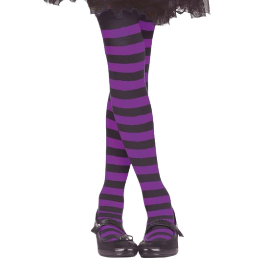 Panty Rayas Violetas y Negras Basic infantil