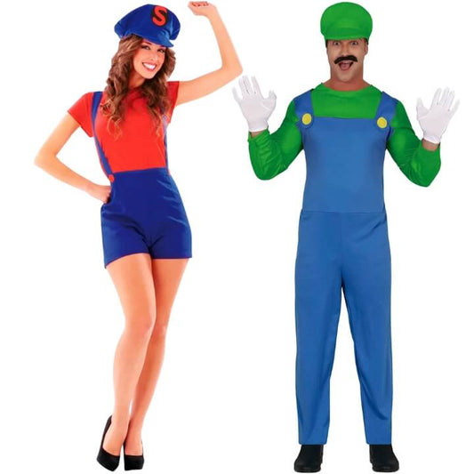Disfraces en pareja de Mario y Luigi Fontaneros