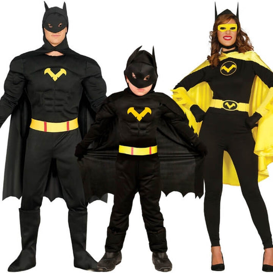 Disfraces en grupo de Batman y Batgirl