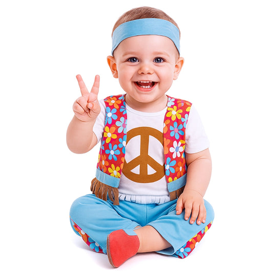 Disfraz de Hippie Flores para bebé