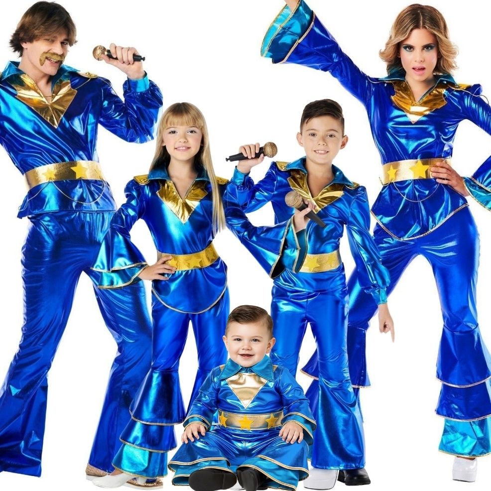Disfraces en grupo de Disco Azules