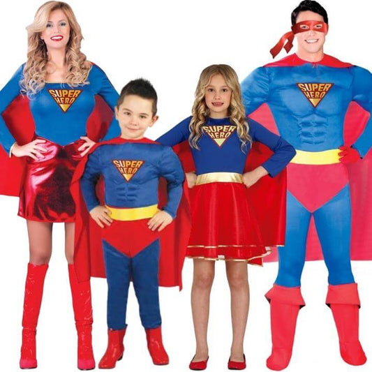 Disfraces en Grupo de Superman y Supergirl