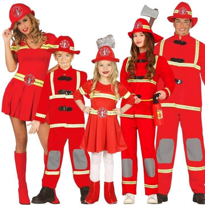 Disfraces en Grupo de Bomberos Rojos