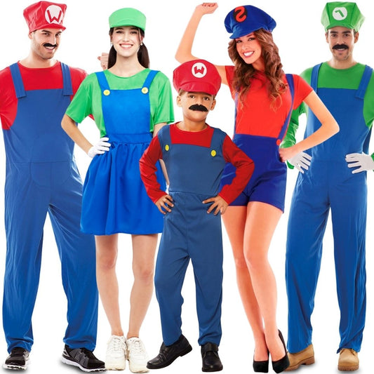 Disfraces en grupo de Mario y Luigi Bros