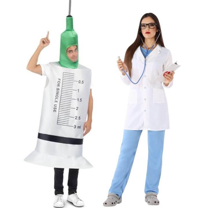 Disfraces en pareja de Doctor y Jeringuilla