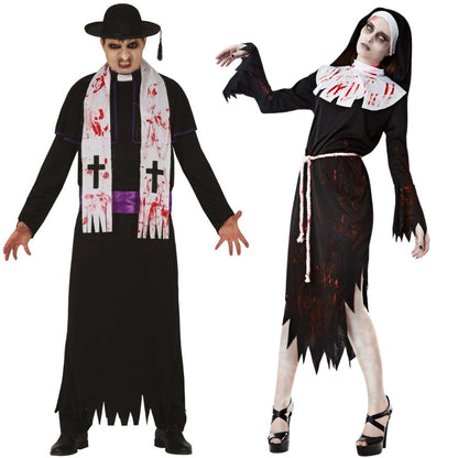 Disfraces en pareja de Zombies Religiosos