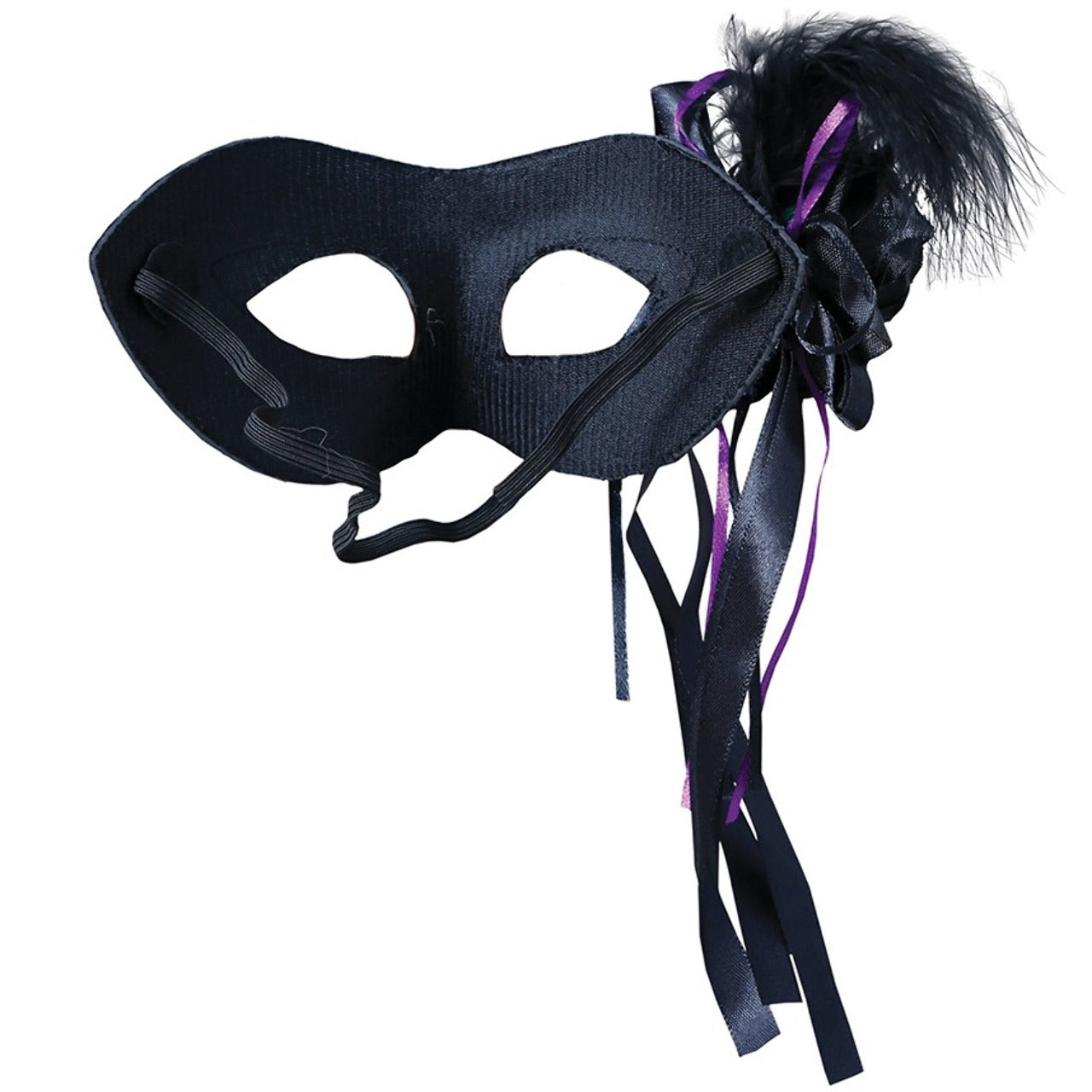 Antifaz Negro con Pluma