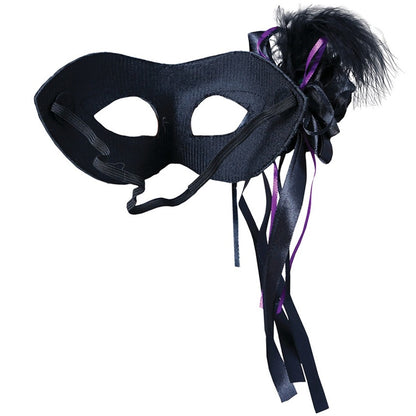Antifaz Negro con Pluma