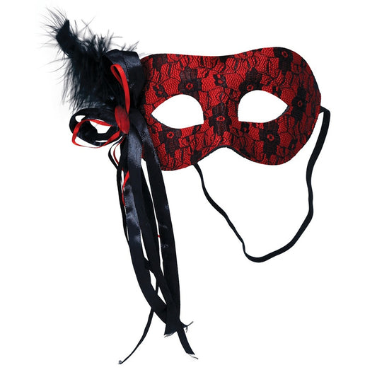 Antifaz Rojo con Pluma