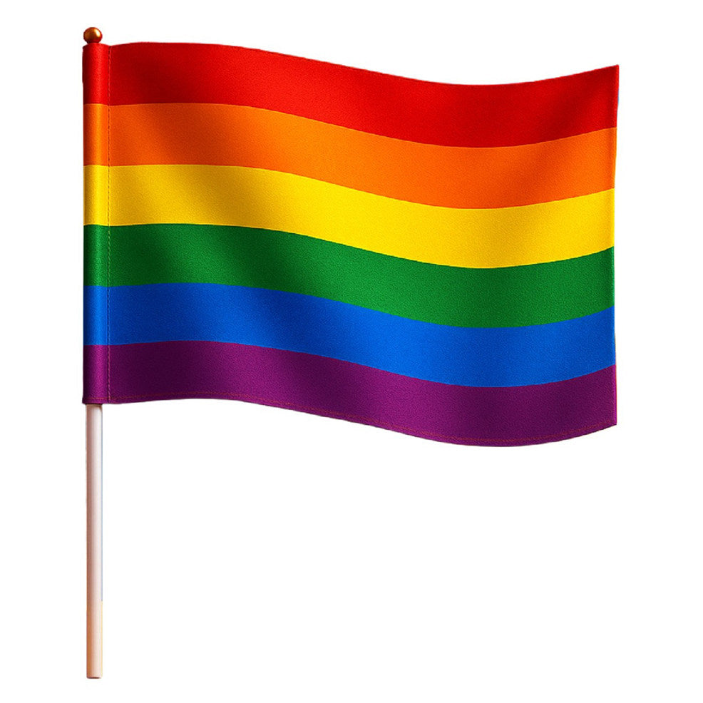 Pack de 24 Banderas Multicolor Orgullo con palo 30cm