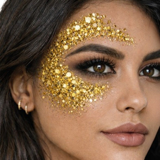 Barra de Maquillaje Glitter Purpurina Dorada