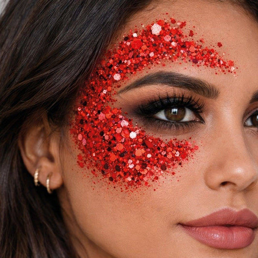 Barra de Maquillaje Glitter Purpurina Rojo