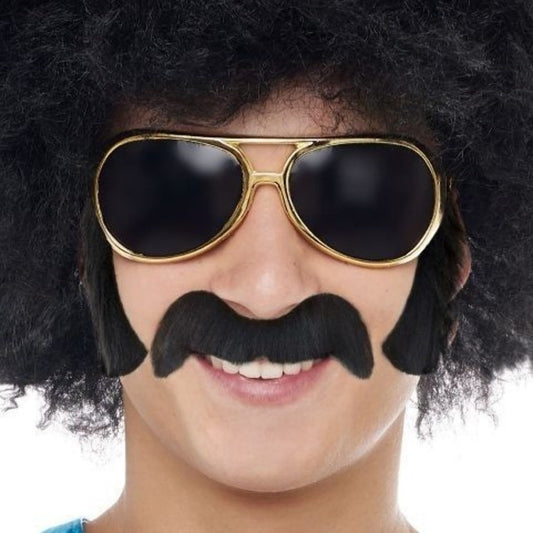 Bigote y Patillas Negras