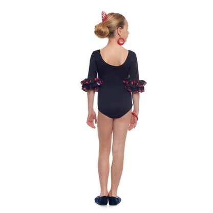 Body Flamenco Negro con Lunares infantil