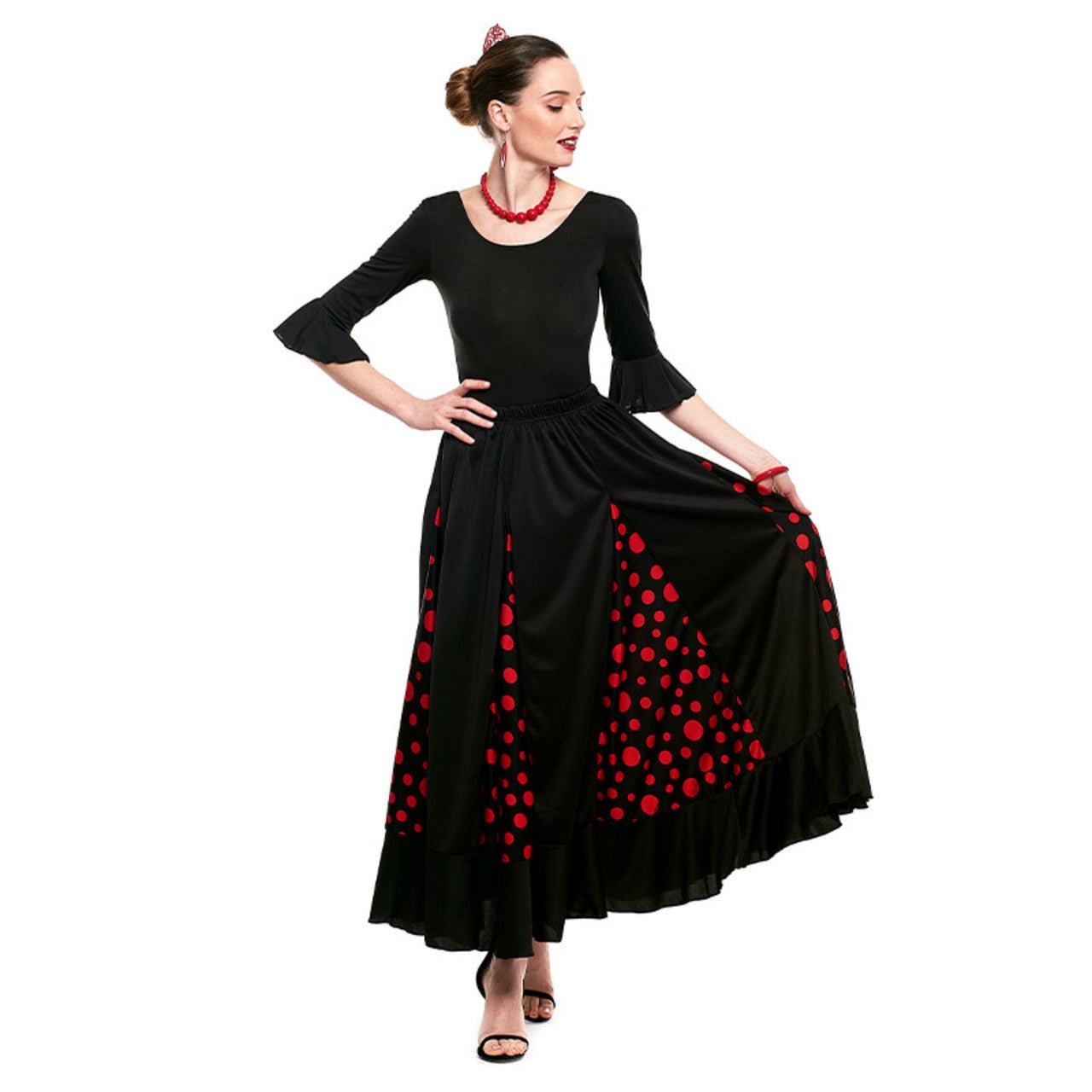 Body Flamenco Negro con Volante