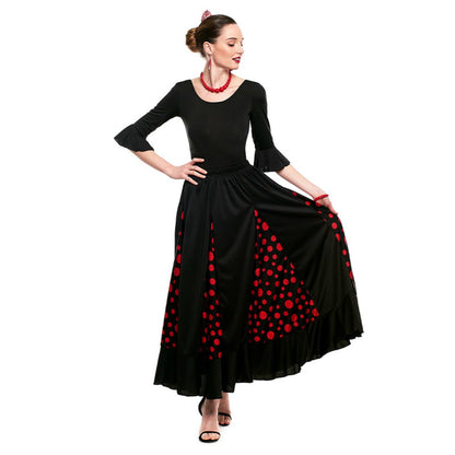Body Flamenco Negro con Volante