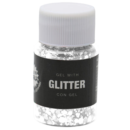 Bote de Glitter en Gel Blanco