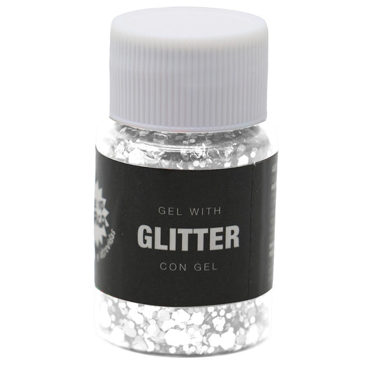Bote de Glitter en Gel Blanco