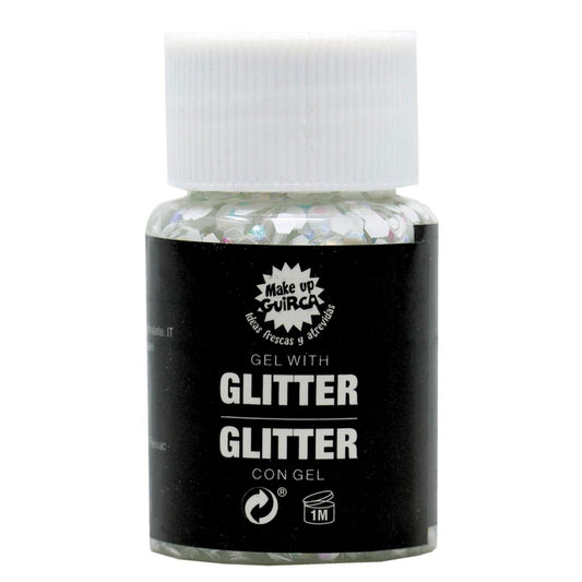 Bote de Glitter en Gel Blanco