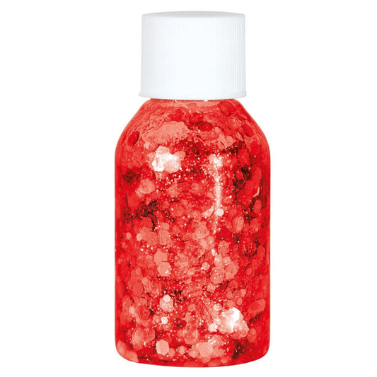 Bote de Glitter en Gel Rojo