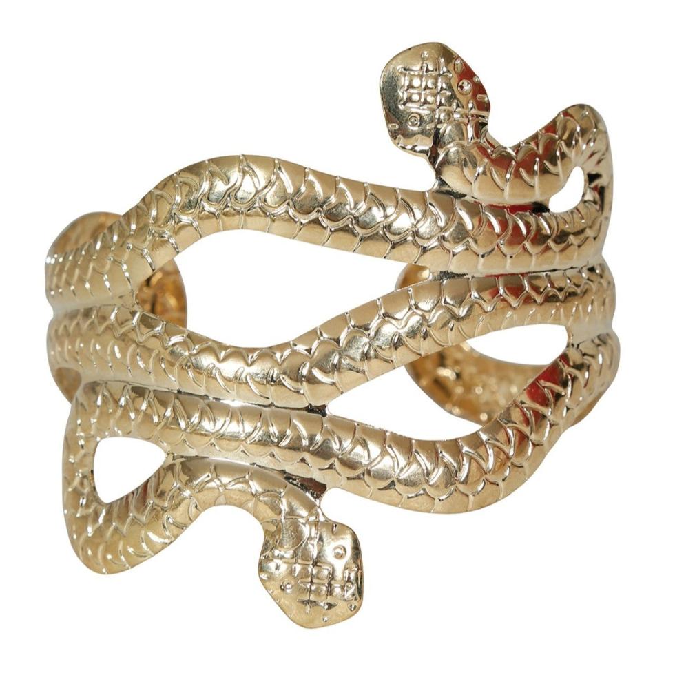 Brazalete Serpiente Dorado Metálico