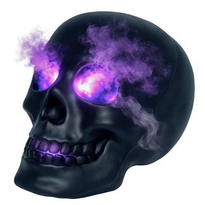 Calavera Negra Luminosa con Humo
