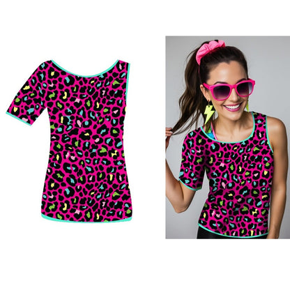 Camiseta de Años 80 Leopardo