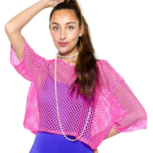 Camiseta de Rejilla Fucsia Años 80 Eco