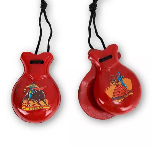 Castañuelas Rojas de Madera