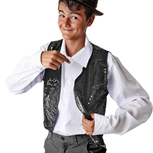 Chaleco de Lentejuelas Negro Clásico infantil