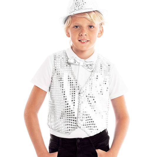 Chaleco de Lentejuelas Plateado Eco infantil