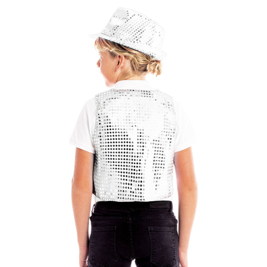 Chaleco de Lentejuelas Plateado Eco infantil