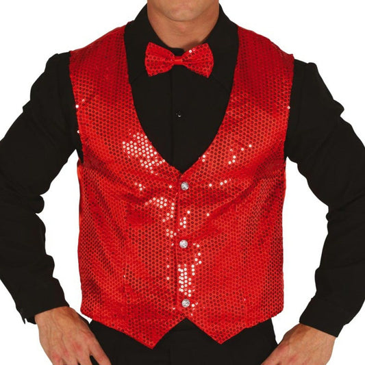 Chaleco de Lentejuelas Rojo para adulto