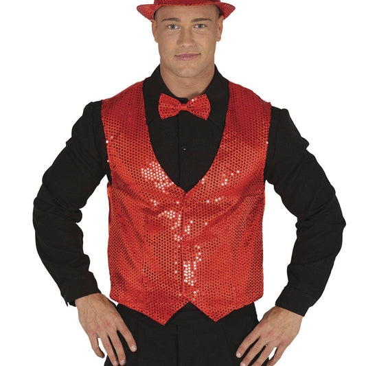 Chaleco de Lentejuelas Rojo para adulto
