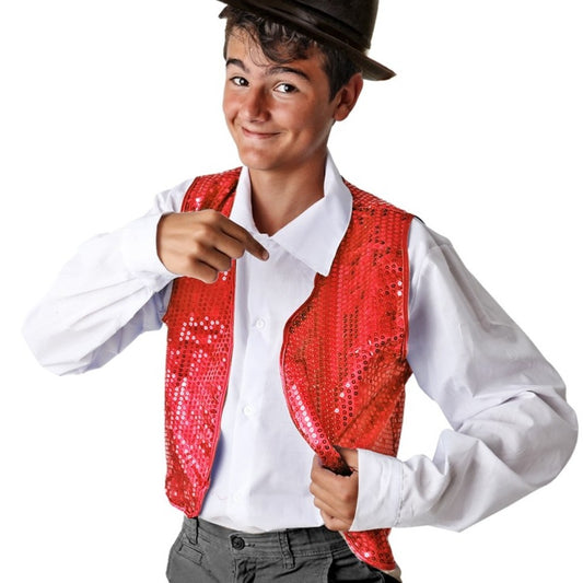 Chaleco de Lentejuelas Rojo Clásico infantil