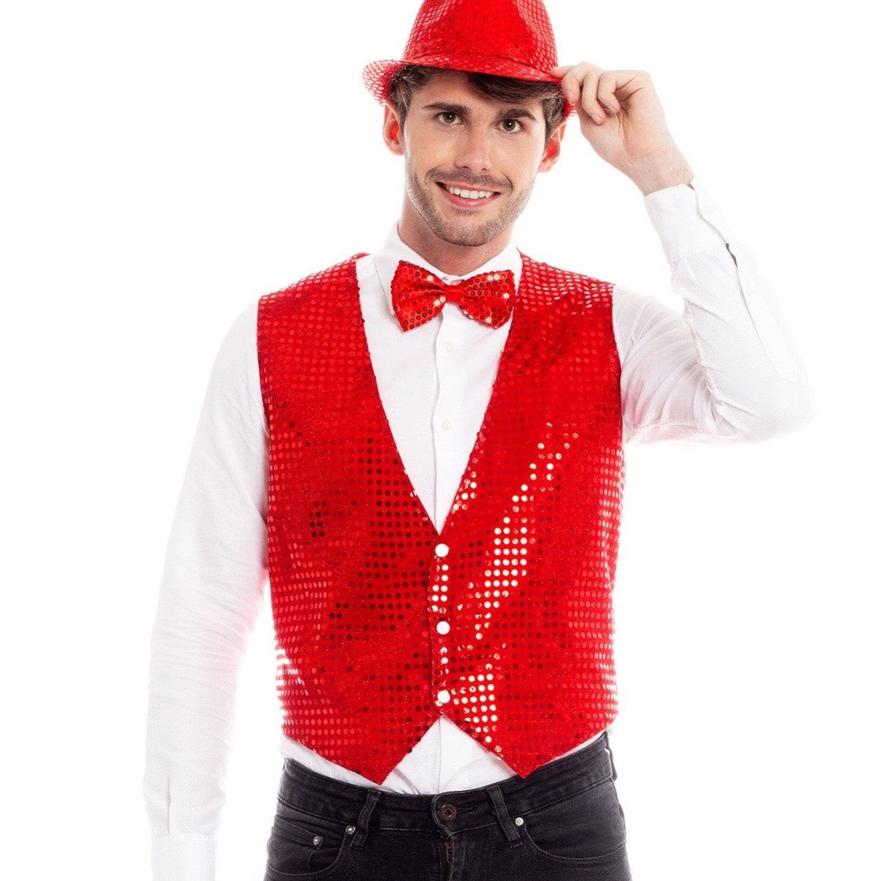 Chaleco de Lentejuelas Rojo Eco
