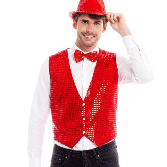 Chaleco de Lentejuelas Rojo Eco