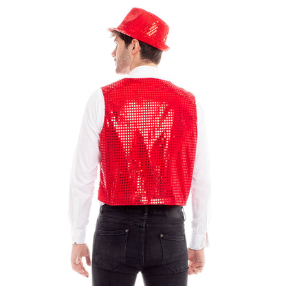 Chaleco de Lentejuelas Rojo Eco